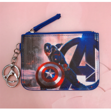 Кошелек бейдж монетница детский для мальчика капитан Америка Марвел Marvel Мстители подарок сыну синий (AN)26388