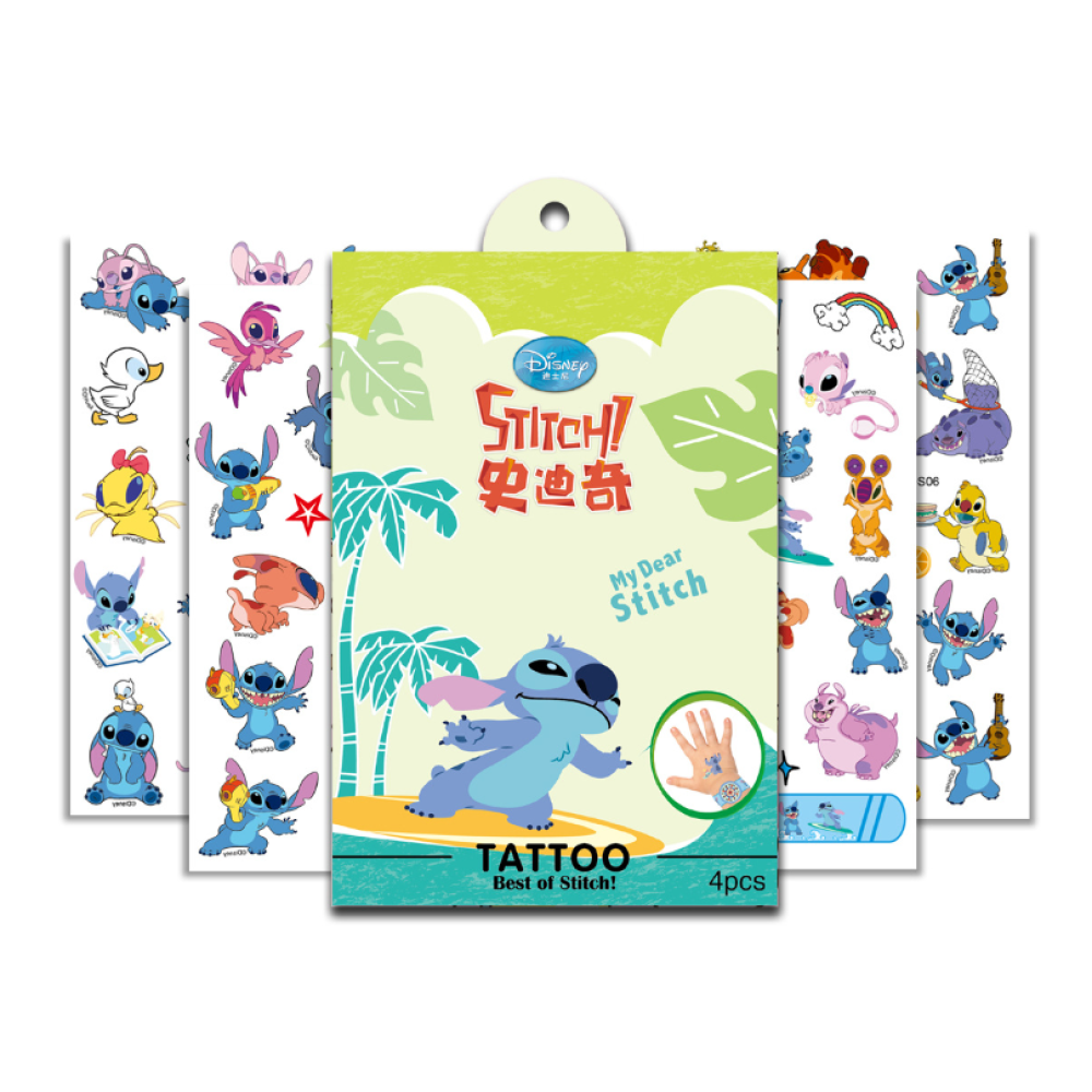 Тимчасове переказне тату Ліло та Стіч (Lilo and Stitch) Chuangmei татуювання для дітей 4 аркуші (II) 26394