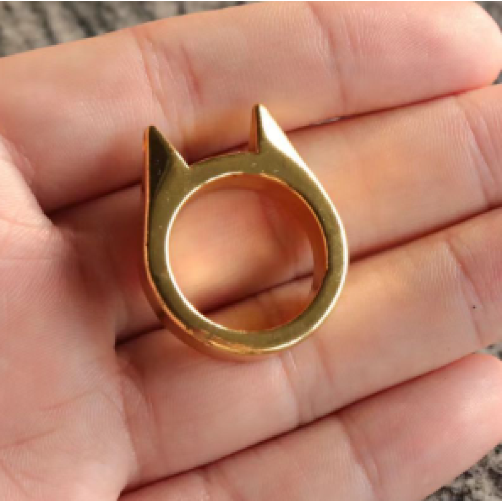 Кольцо золотистое «Кошачьи ушки» для самозащиты бижутерия Fashion Jewerly Размер 20 Cool Cat кольцо (II) 26426