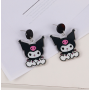 Серьги гвоздики с фигуркой для подростков Куроми, аниме, (Kuromi ) геншен, манги, hello kitty, Санрио Китти, Мелоди черный (AN)26550
