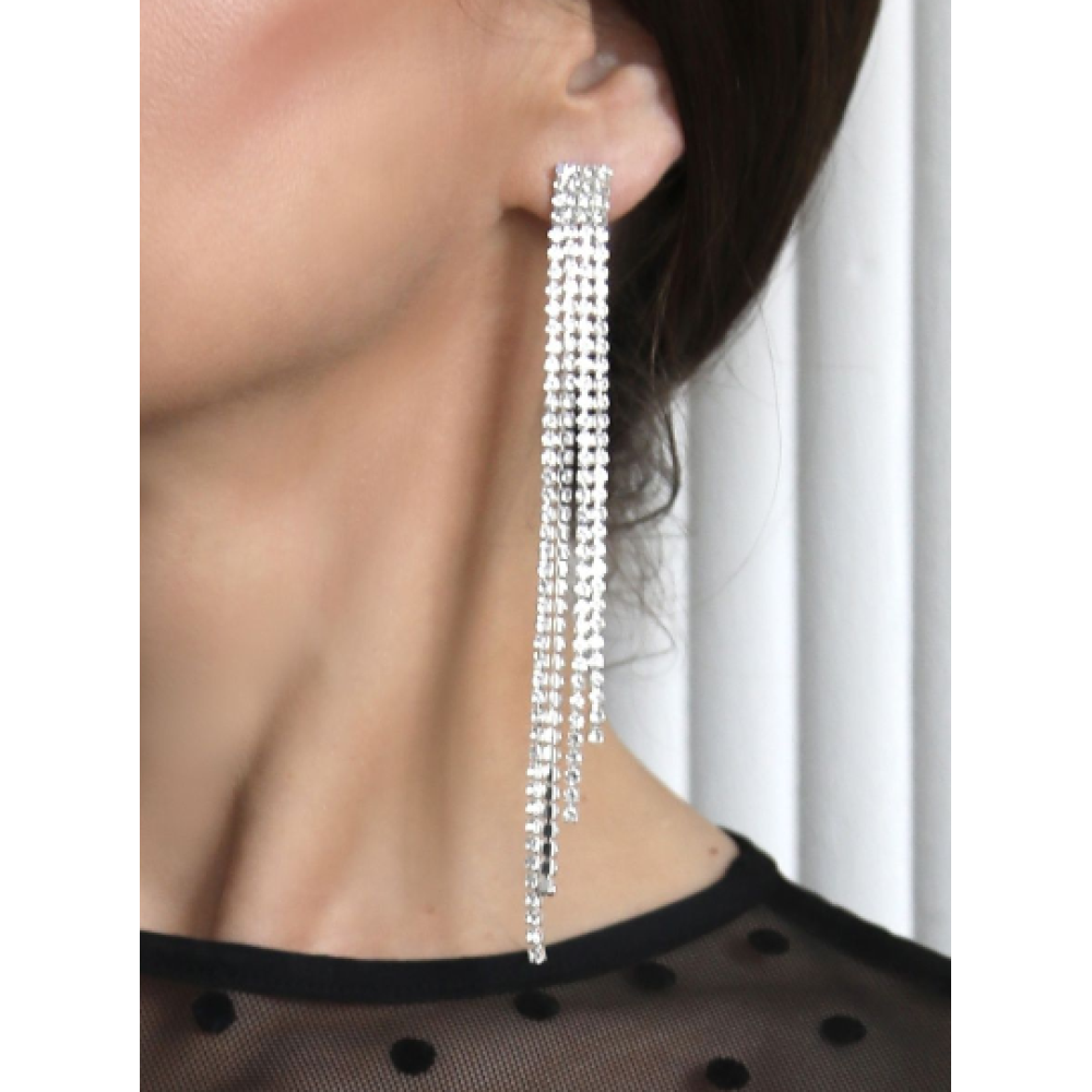 Вечірні сережки зі стразами висячі біжутерія Fashion Jewelry (II) 31178