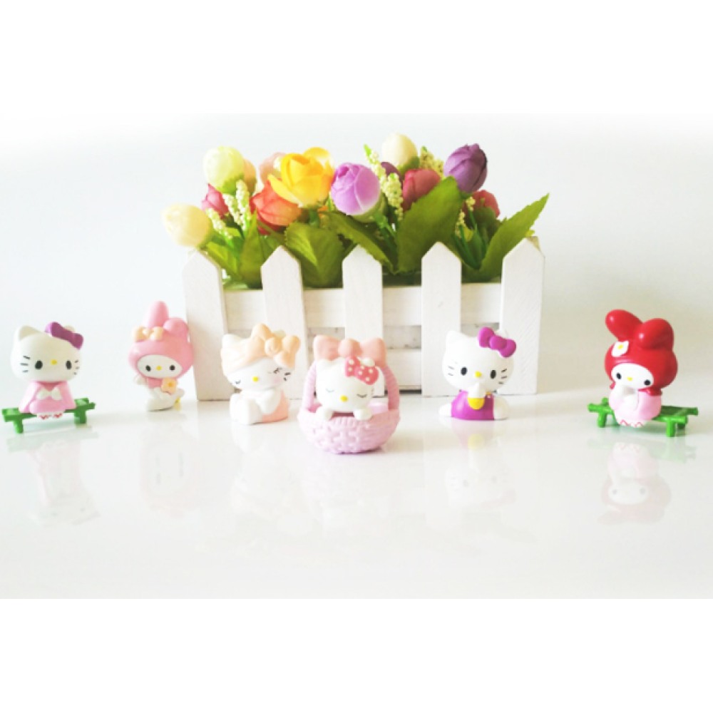 Набор фигурок Куроми (Kuromi ) геншен, манги, hello kitty, Санрио Китти , Мелоди игровые наборы 6шт (AN)31203