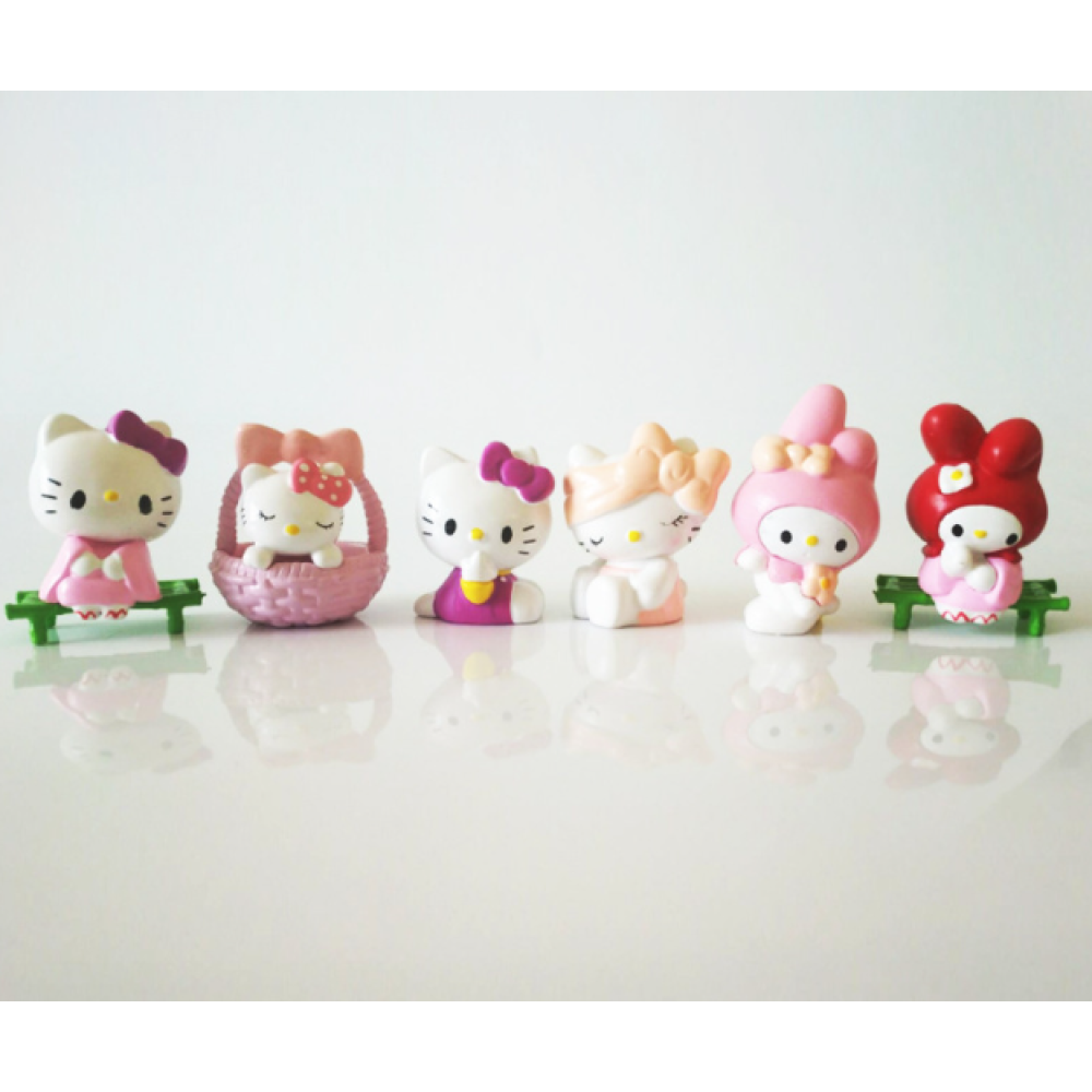 Набор фигурок Куроми (Kuromi ) геншен, манги, hello kitty, Санрио Китти , Мелоди игровые наборы 6шт (AN)31203