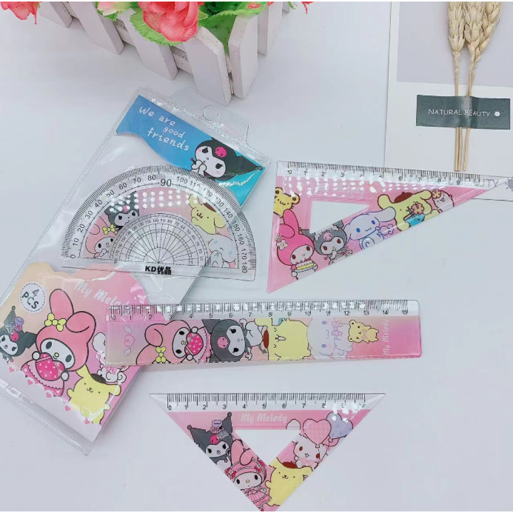 Набор измерительных школьных принадлежностей Куроми, аниме, (Kuromi ) геншен, манги, hello kitty, Санрио Китти, Мелоди (AN)31442