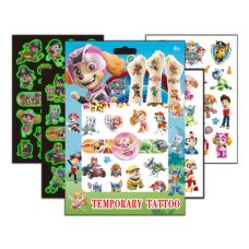 Временные переводные детские тату Щенячий патруль Walt Disney Paw Patrol - Скай, Еверест, Трек, Маршал, Гонщик, Райдер супергерои татуировка для детей 4 листа (AN)31473