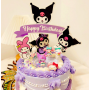Топер Для Торта З Фігурками Kuromi з героєм куромі, аніме, (Kuromi) геншен, манги, hello kitty, Санріо Кітті, Мелоді фіолетовий (AN)31715